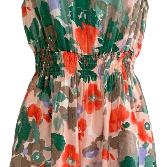 R N London Floral Sleeveless Elasticated Waist Dress Size M/L - Picture 6 of 11